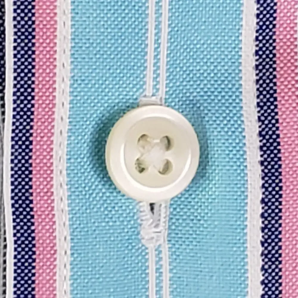 Polo Ralph Lauren Oxford Shirt Mens XXL Aqua Vertical Stripe LS Button Down
